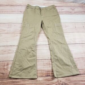 BDG Pants Womens 10 Beige Bootcut Wide Leg Casual Cargo Pockets Ladies 32x27